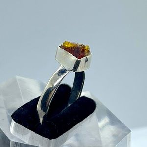 Brazilian Rough Citrine 925 Ring
